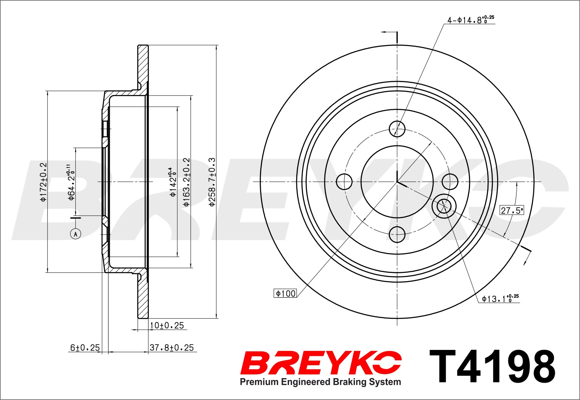 DAVID VASCO T4198 BREYKO Brake Disc