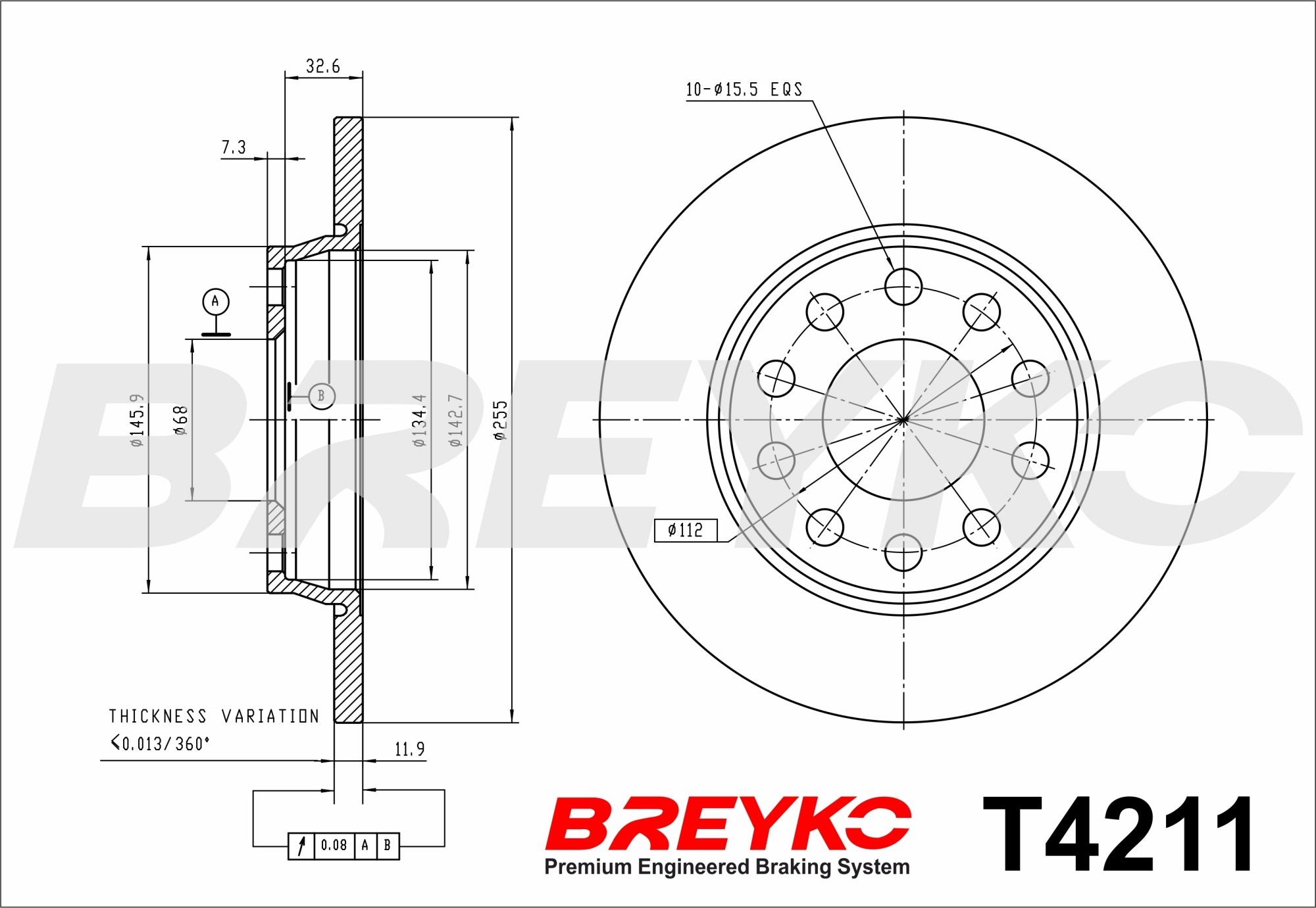 DAVID VASCO T4211 BREYKO Brake Disc