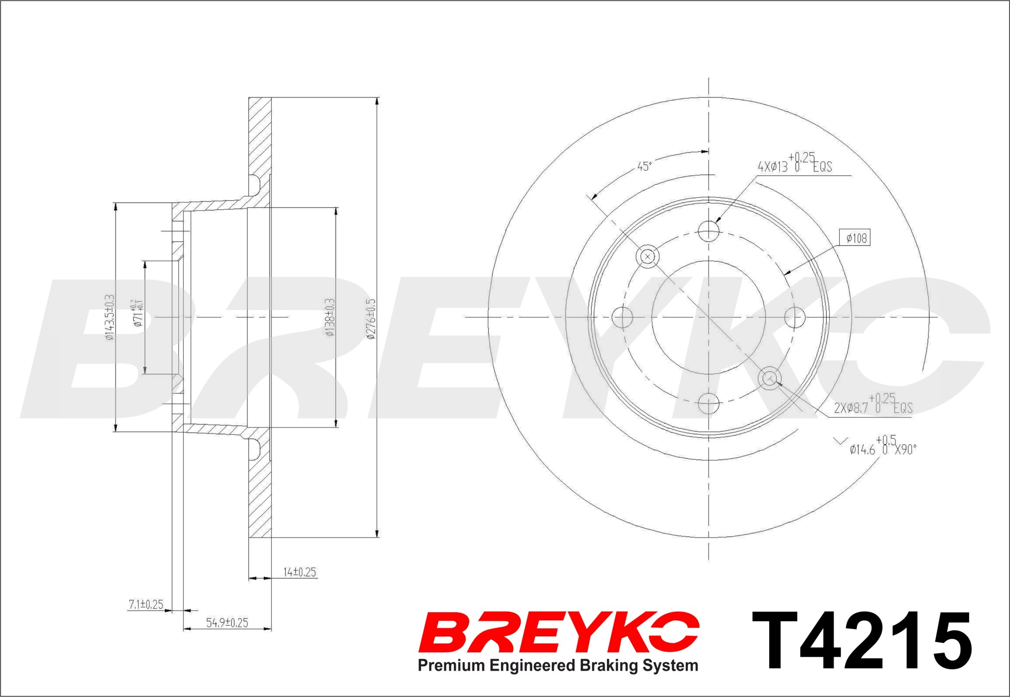 DAVID VASCO T4215 BREYKO Brake Disc