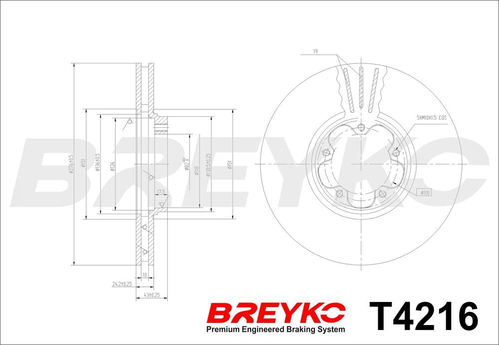 DAVID VASCO T4216 BREYKO Brake Disc