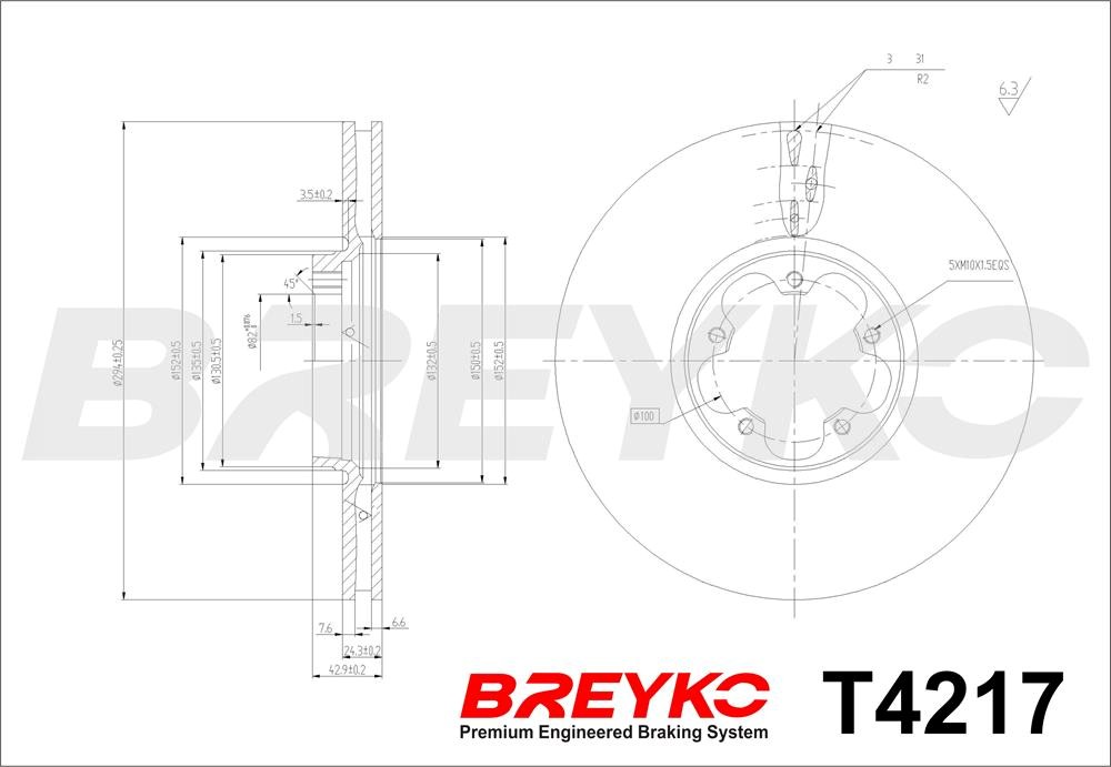 DAVID VASCO T4217 BREYKO Brake Disc