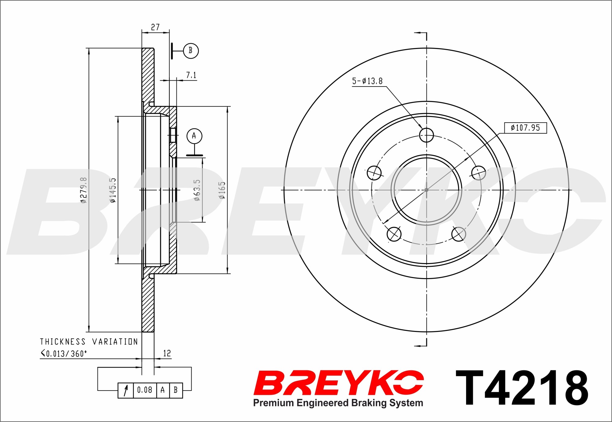 DAVID VASCO T4218 BREYKO Brake Disc