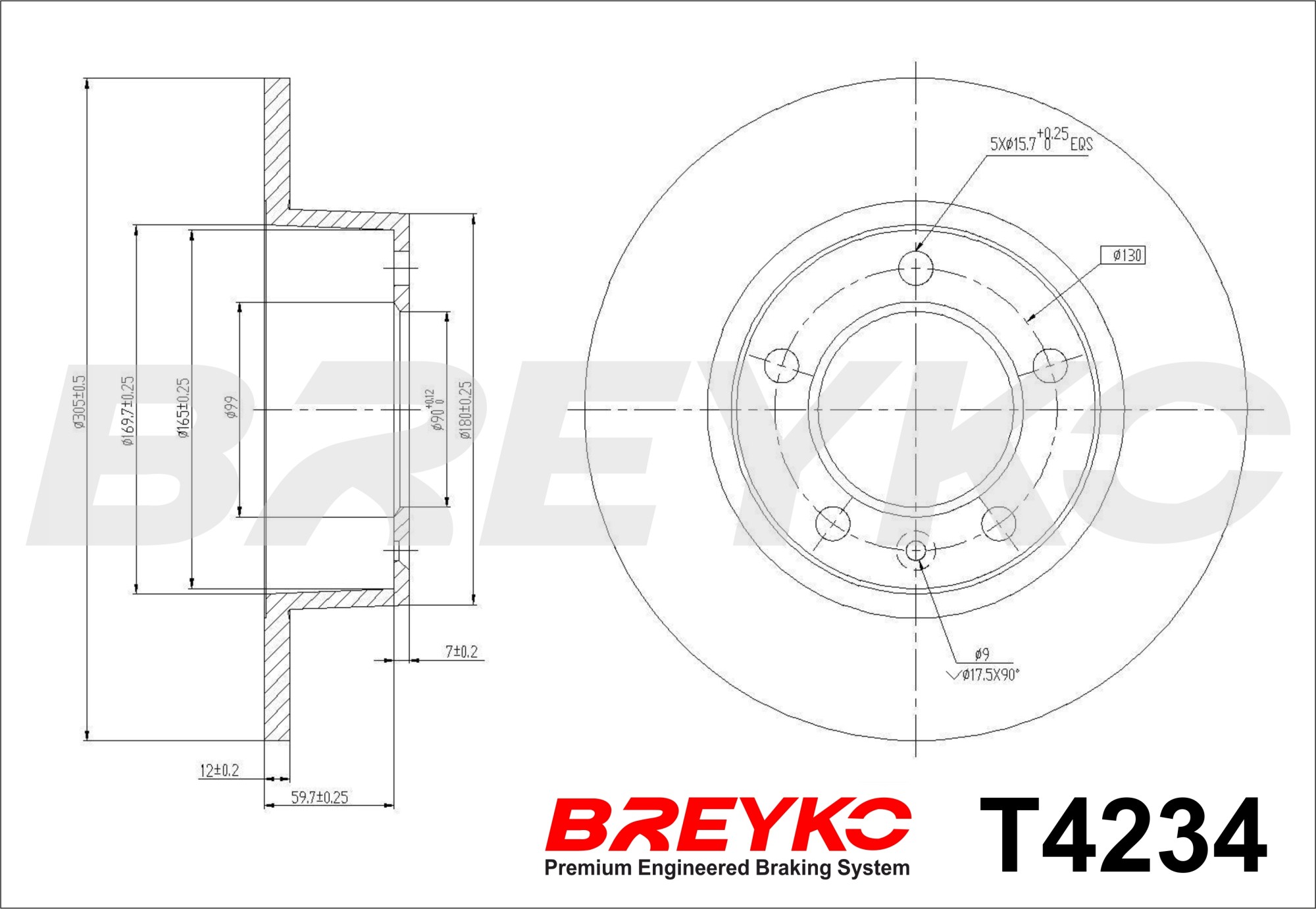 DAVID VASCO T4234 BREYKO Brake Disc