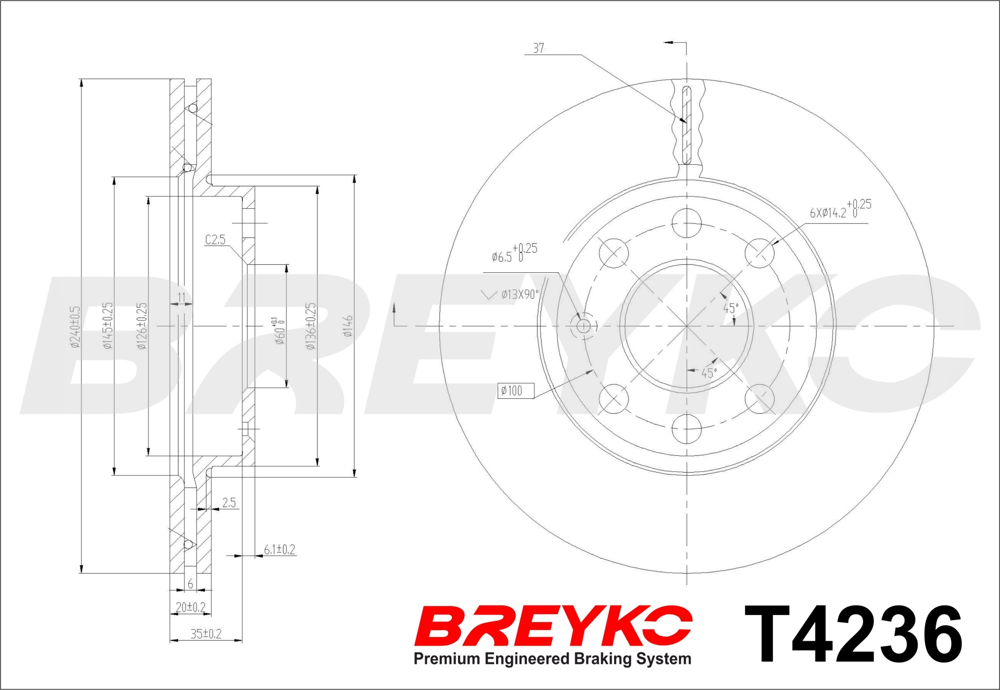 DAVID VASCO T4236 BREYKO Brake Disc