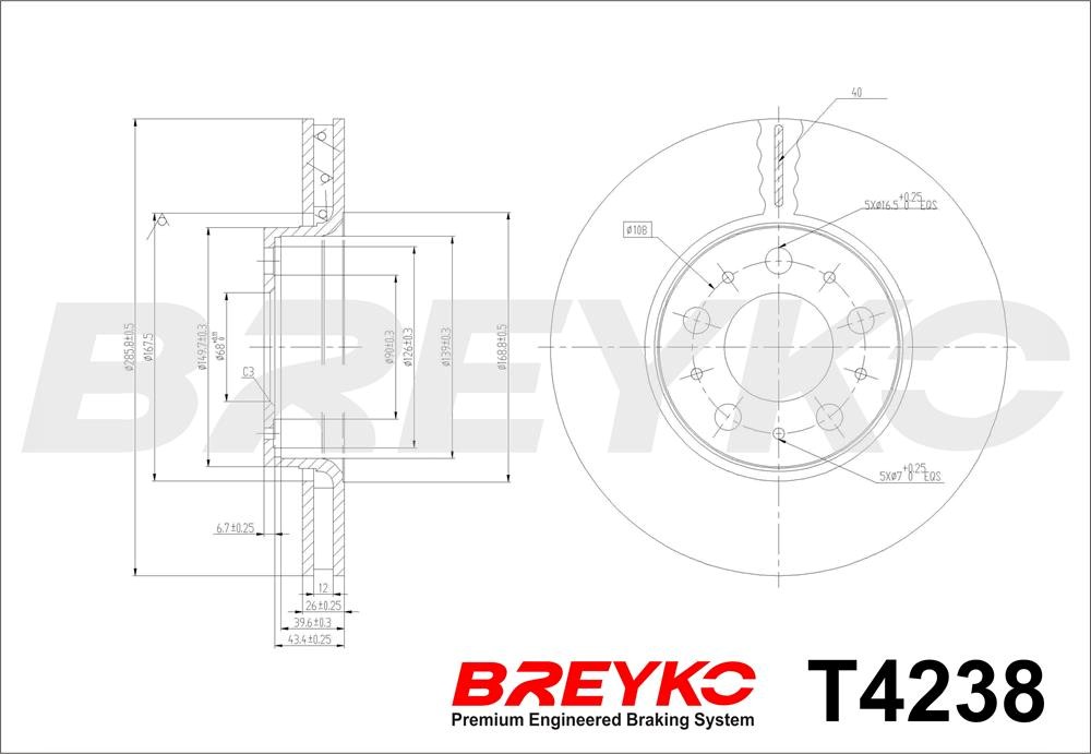 DAVID VASCO T4238 BREYKO Brake Disc
