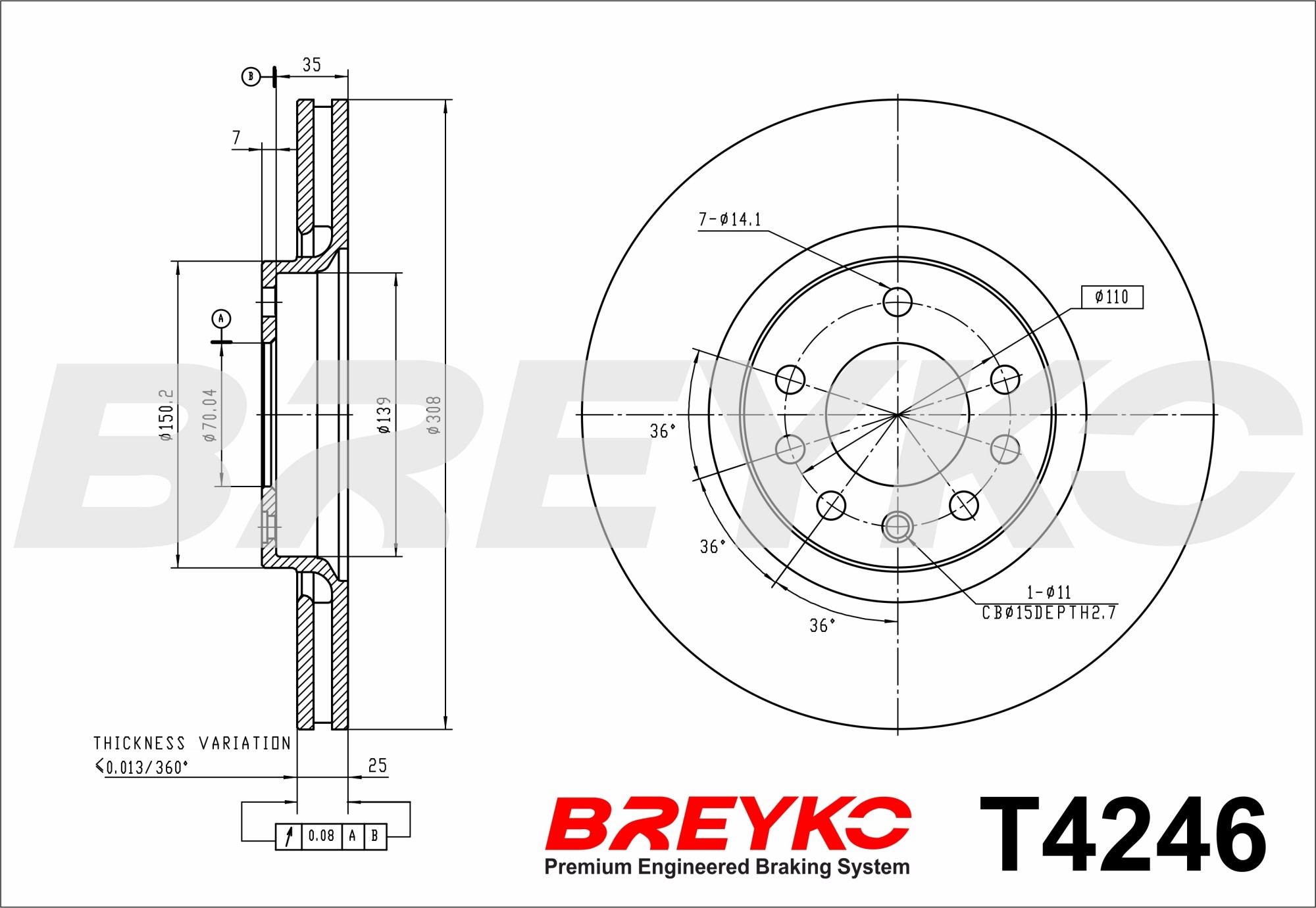 DAVID VASCO T4246 BREYKO Brake Disc