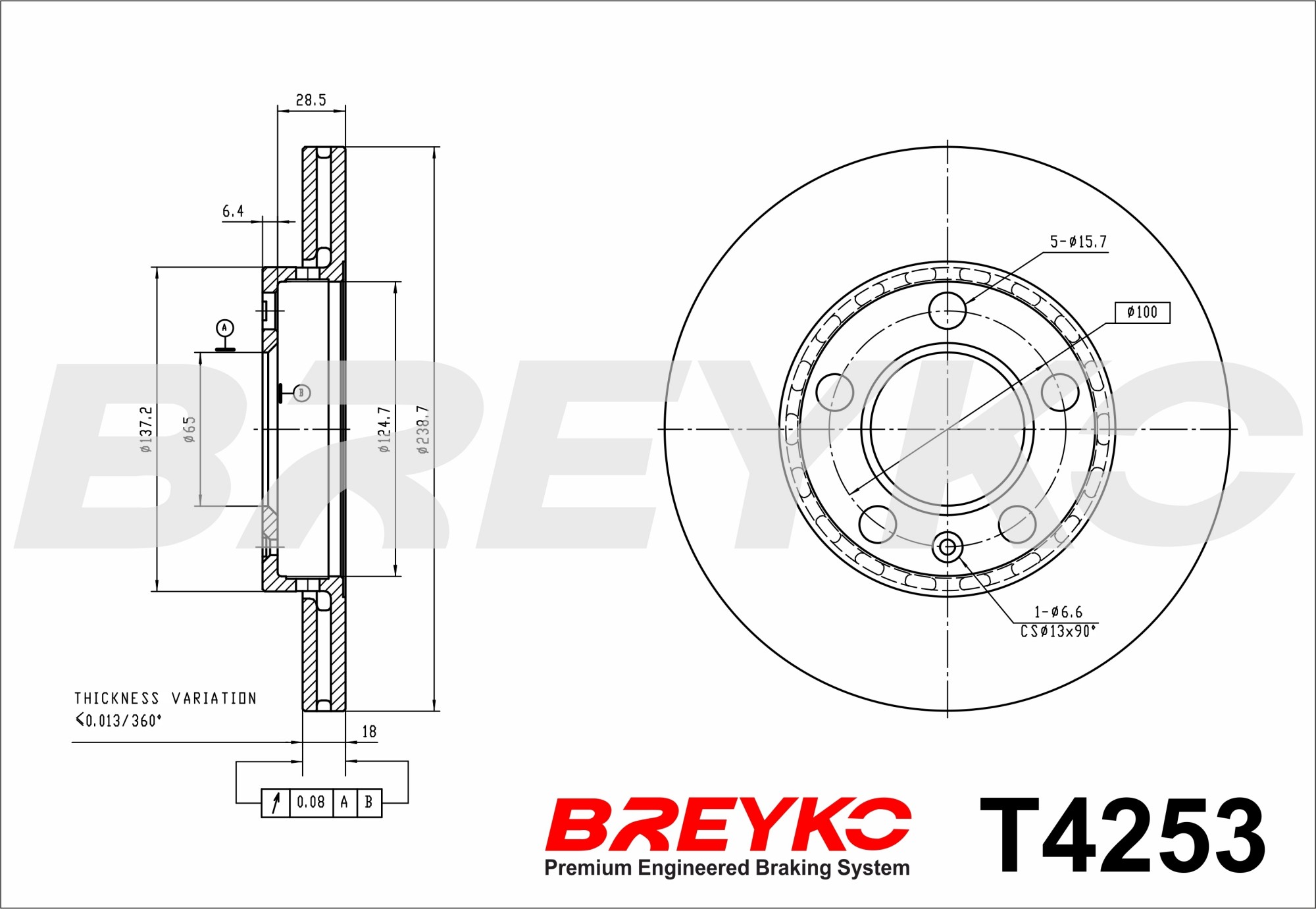 DAVID VASCO T4253 BREYKO Brake Disc