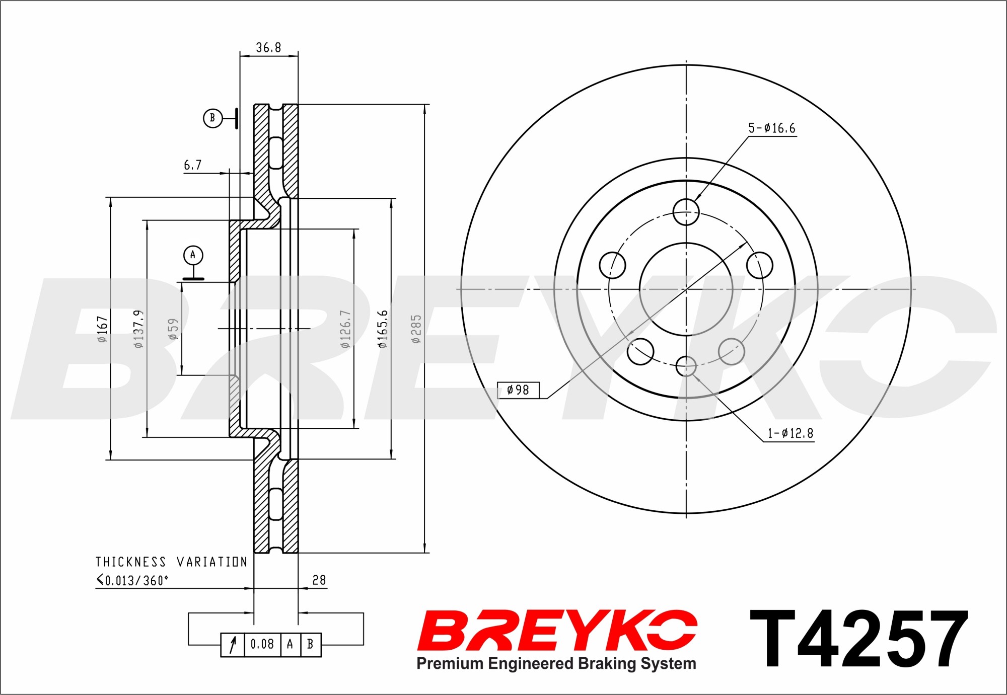 DAVID VASCO T4257 BREYKO Brake Disc