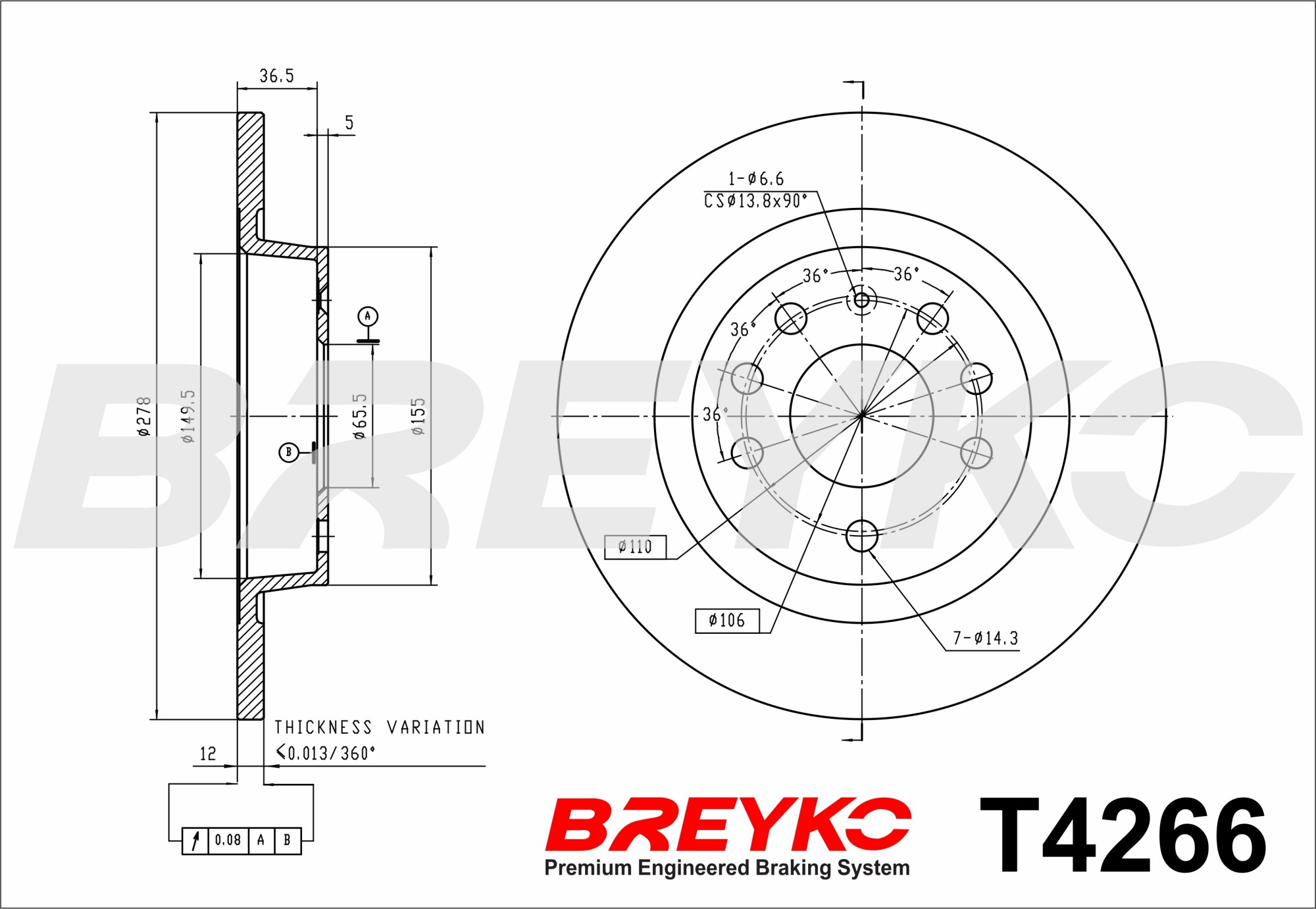 DAVID VASCO T4266 BREYKO Brake Disc