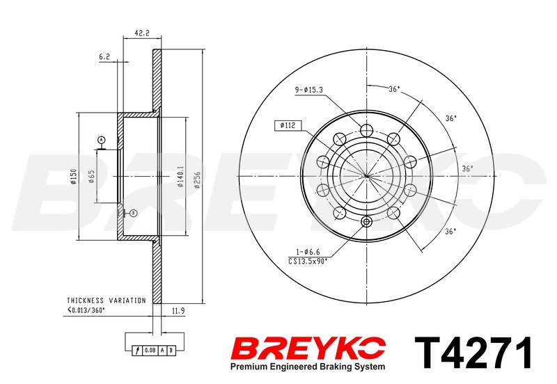 DAVID VASCO T4271 BREYKO Brake Disc
