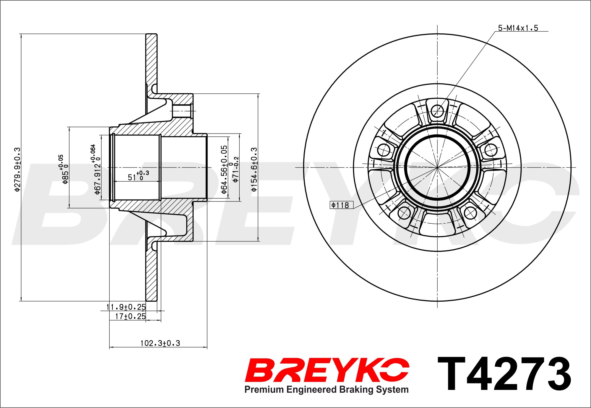 DAVID VASCO T4273 BREYKO Brake Disc