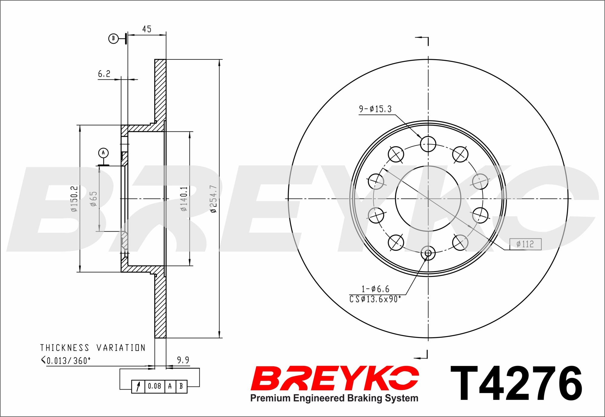 DAVID VASCO T4276 BREYKO Brake Disc