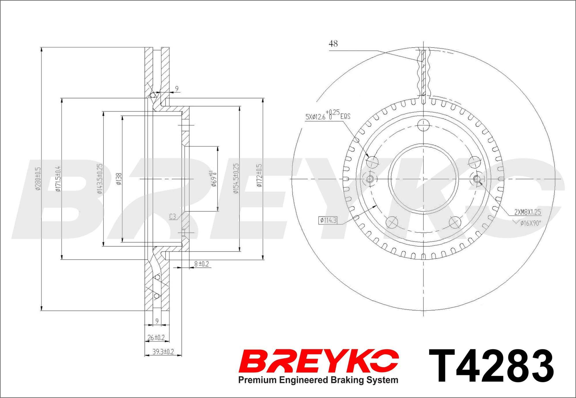 DAVID VASCO T4283 BREYKO Brake Disc