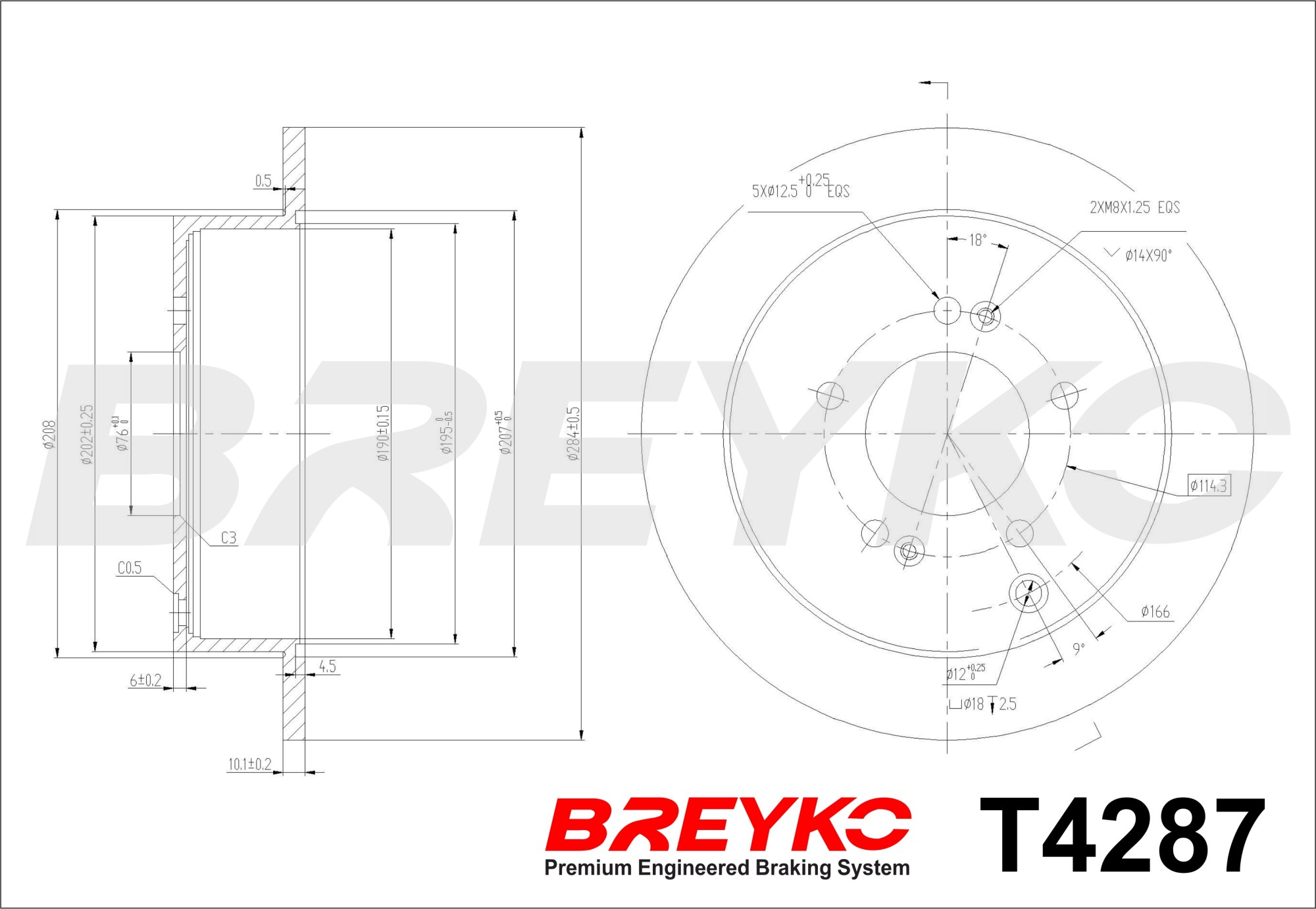 DAVID VASCO T4287 BREYKO Brake Disc
