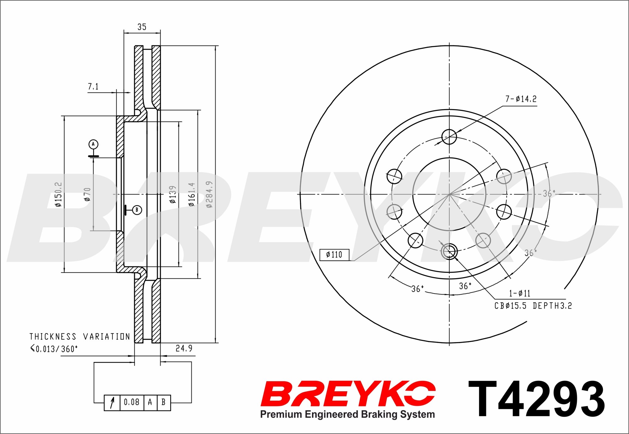 DAVID VASCO T4293 BREYKO Brake Disc