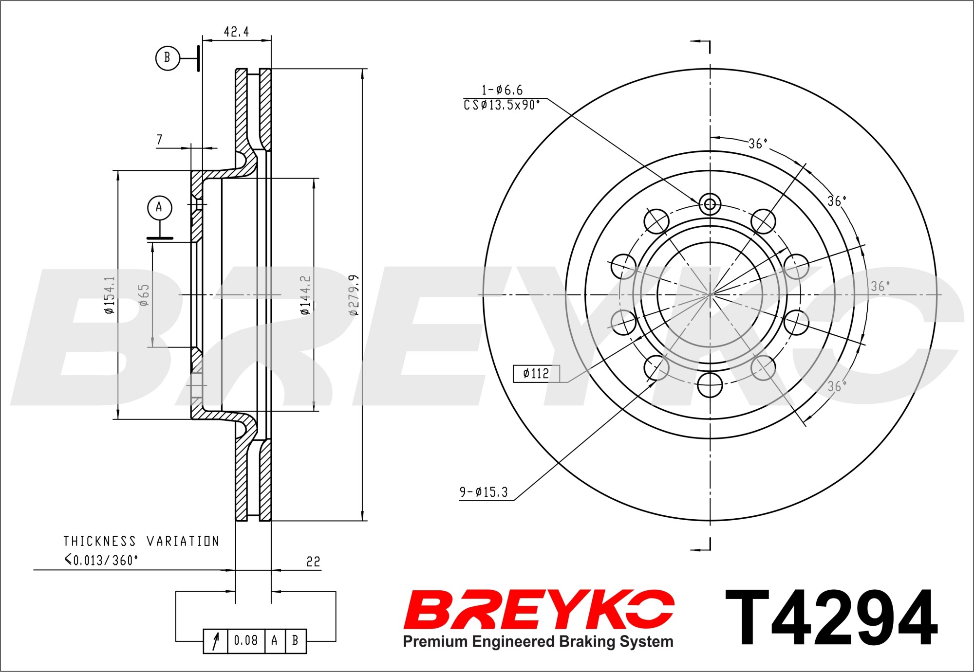 DAVID VASCO T4294 BREYKO Brake Disc