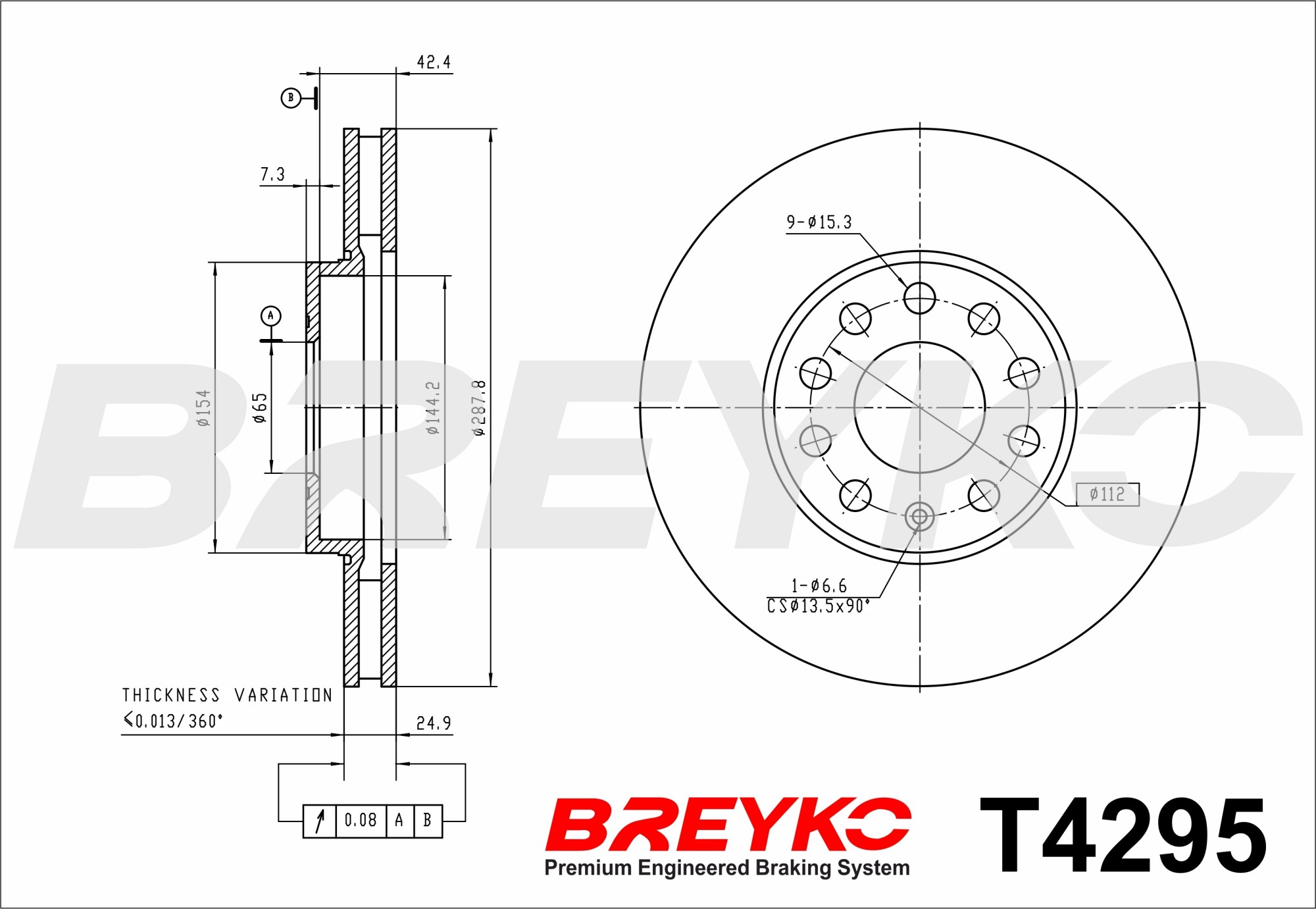 DAVID VASCO T4295 BREYKO Brake Disc
