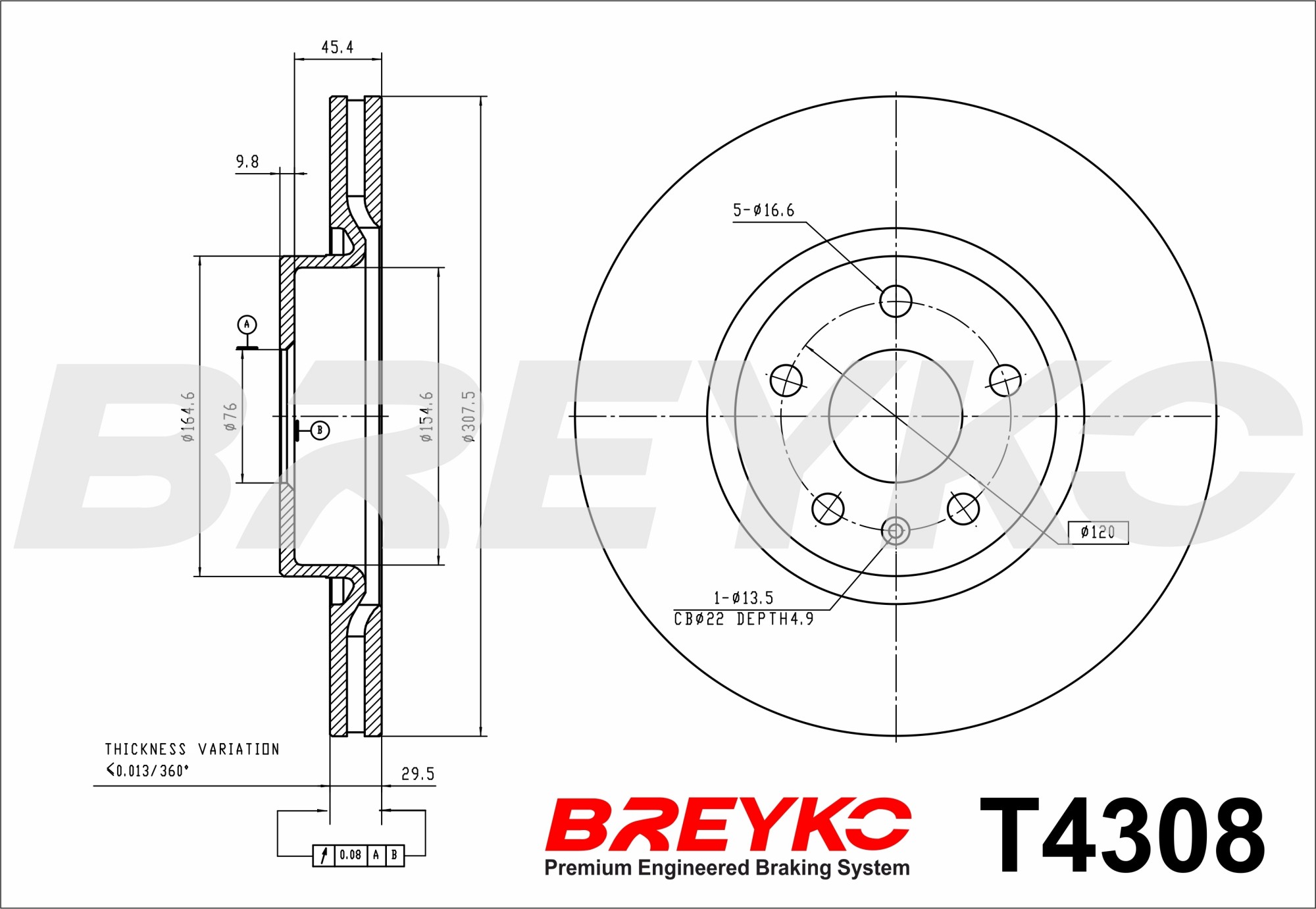 DAVID VASCO T4308 BREYKO Brake Disc