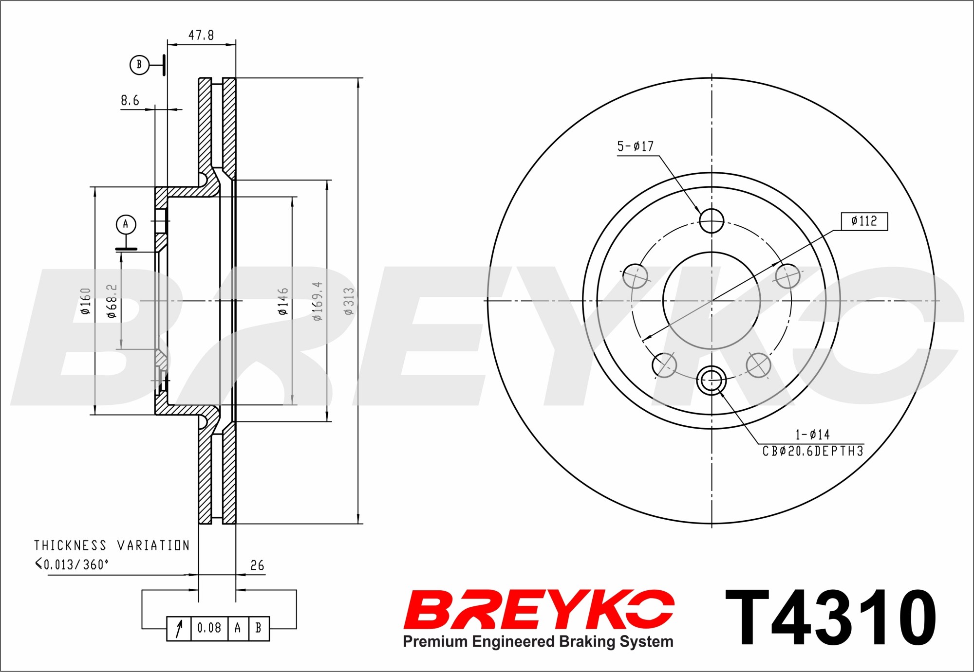 DAVID VASCO T4310 BREYKO Brake Disc