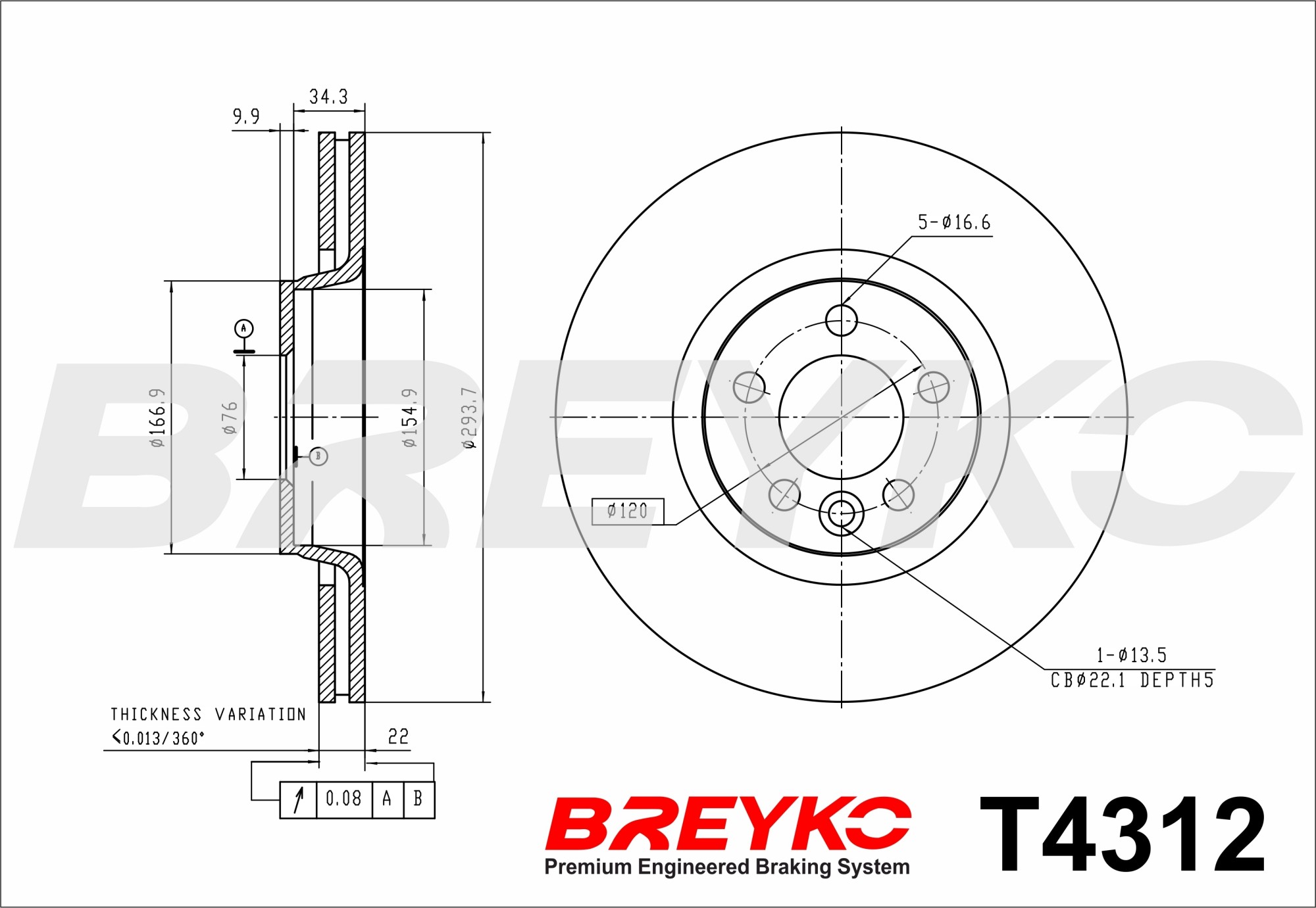 DAVID VASCO T4312 BREYKO Brake Disc