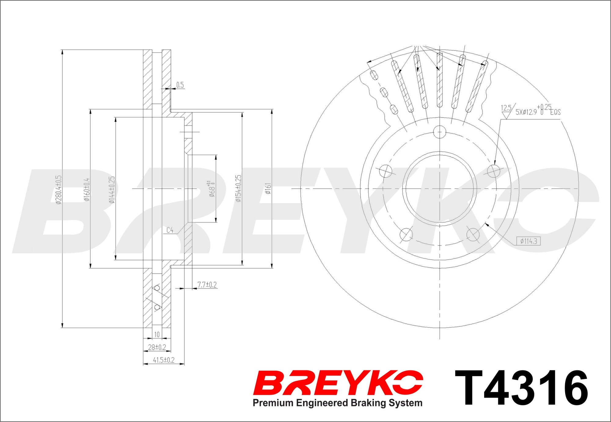 DAVID VASCO T4316 BREYKO Brake Disc