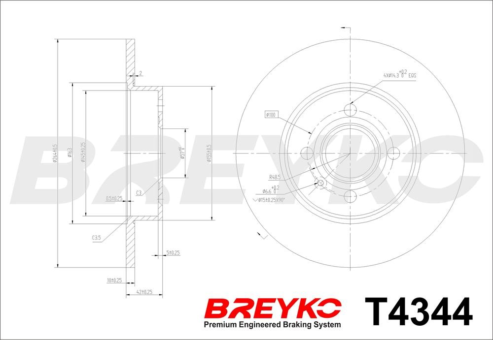 DAVID VASCO T4344 BREYKO Brake Disc