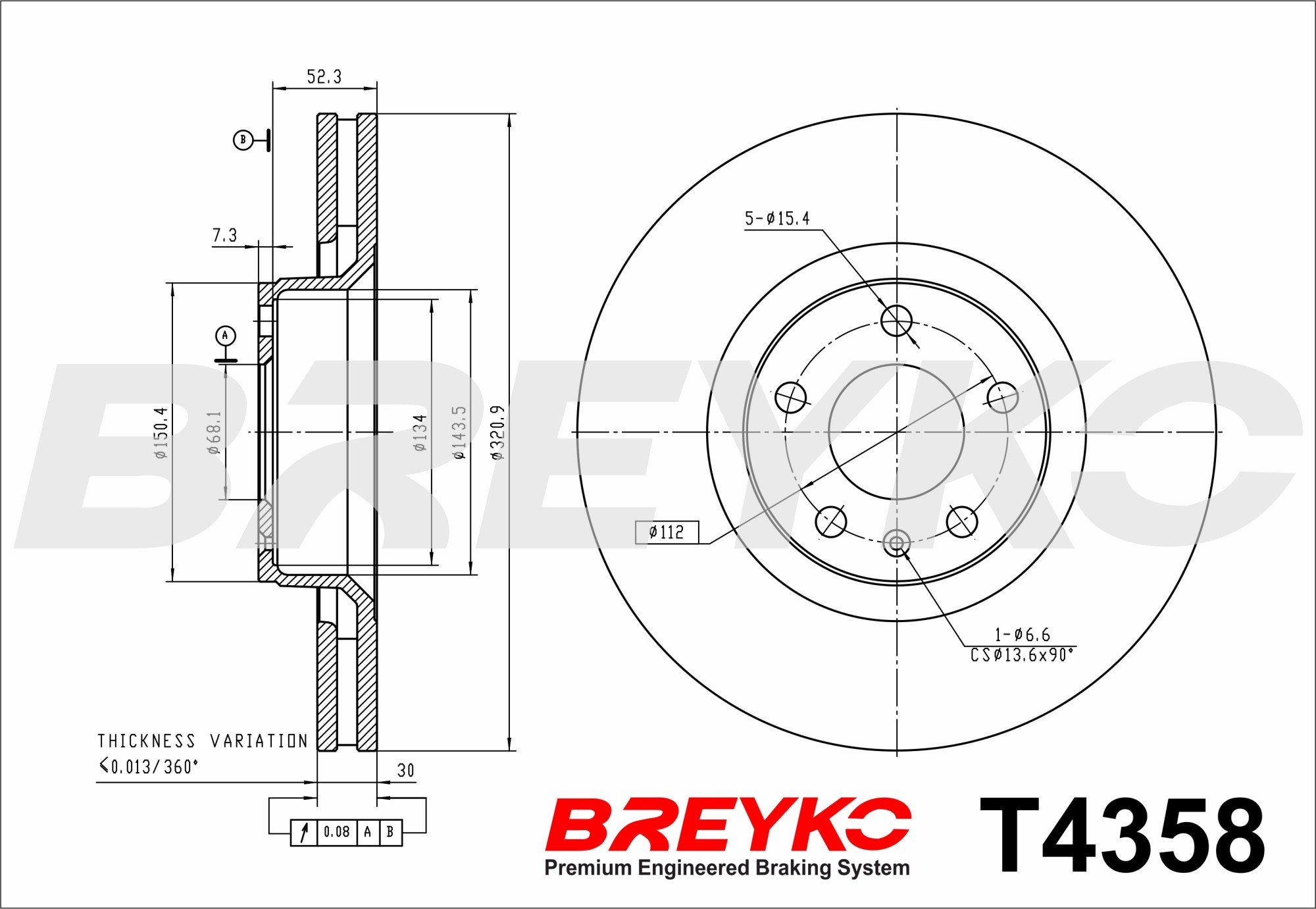 DAVID VASCO T4358 BREYKO Brake Disc