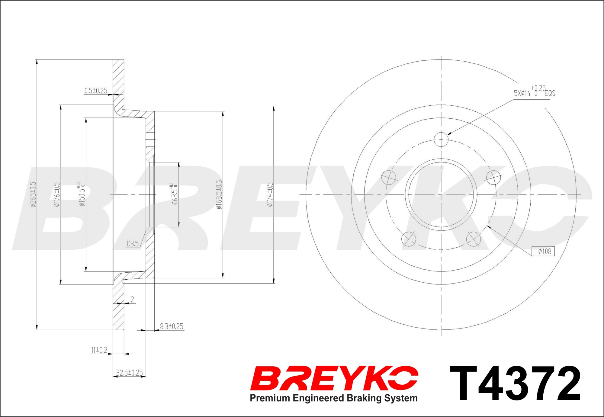 DAVID VASCO T4372 BREYKO Brake Disc
