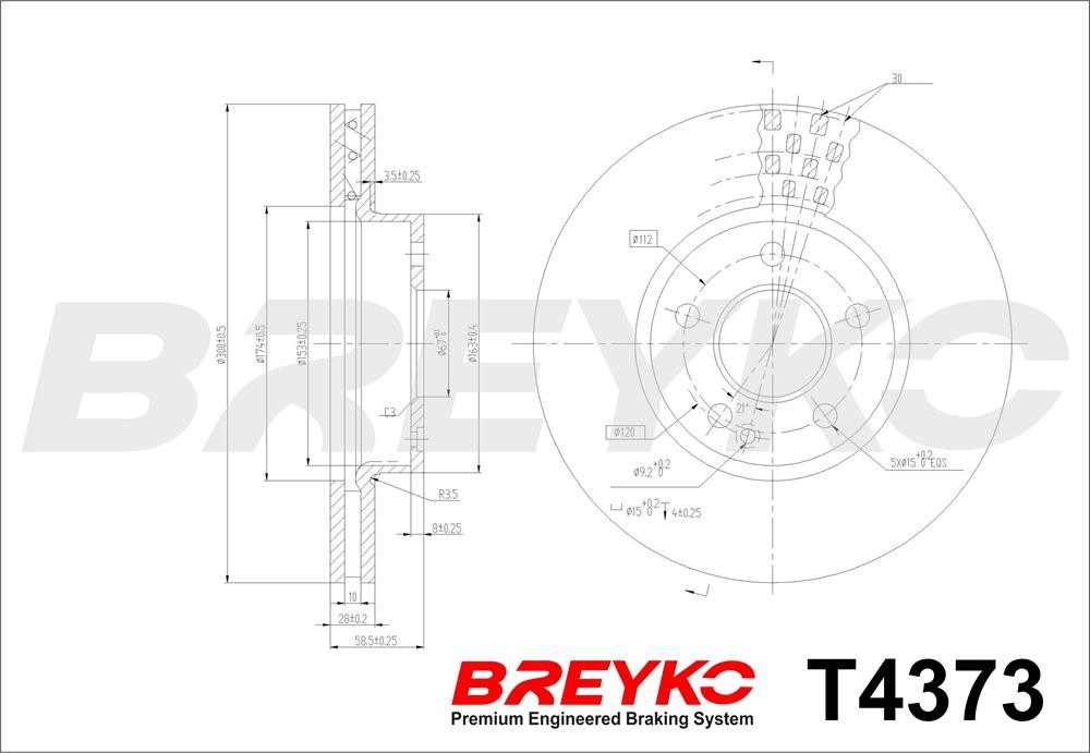 DAVID VASCO T4373 BREYKO Brake Disc