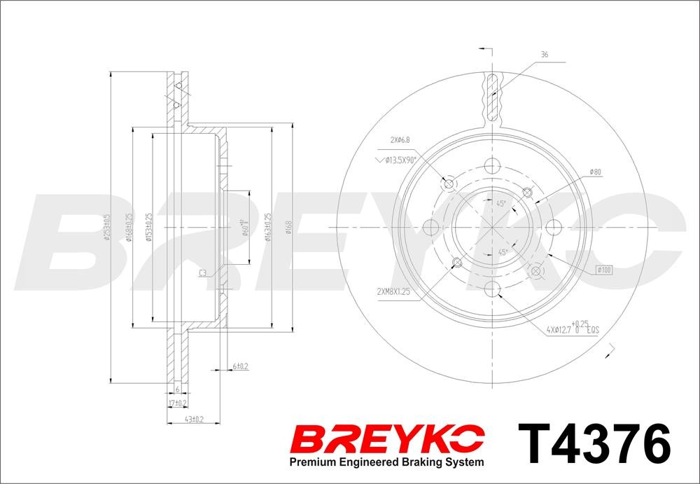 DAVID VASCO T4376 BREYKO Brake Disc