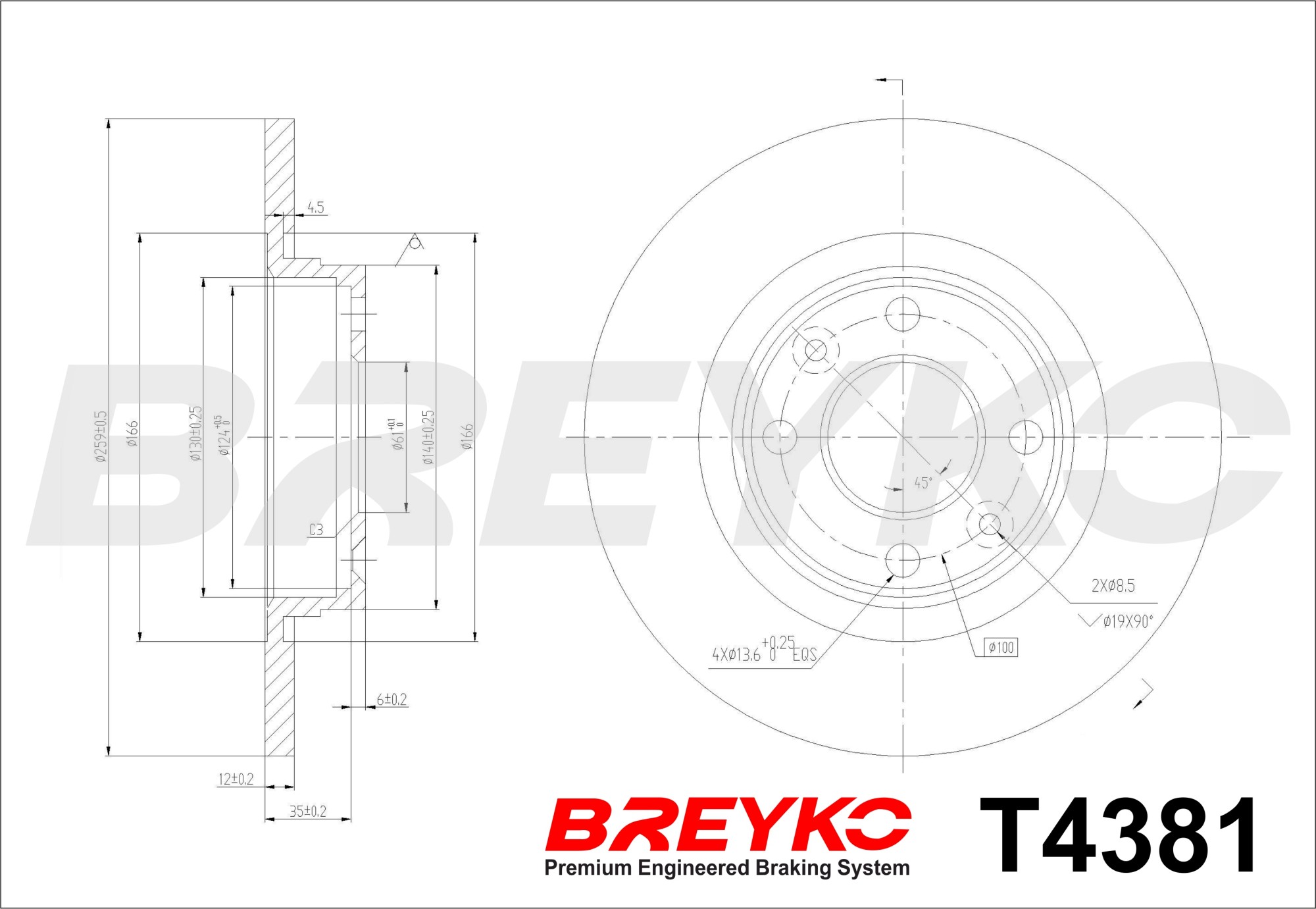 DAVID VASCO T4381 BREYKO Brake Disc
