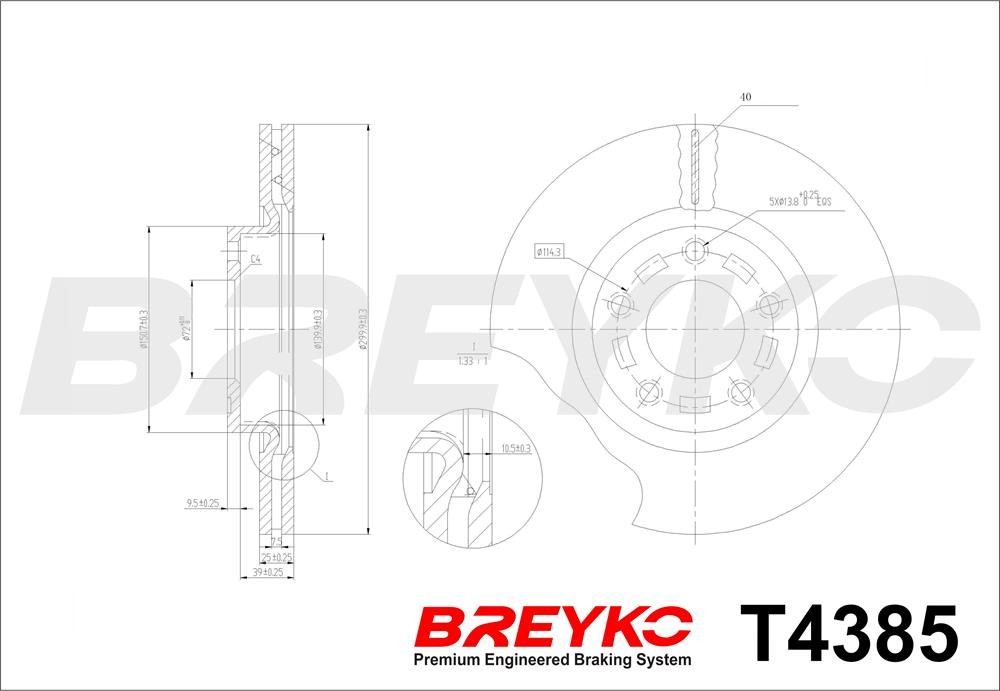 DAVID VASCO T4385 BREYKO Brake Disc