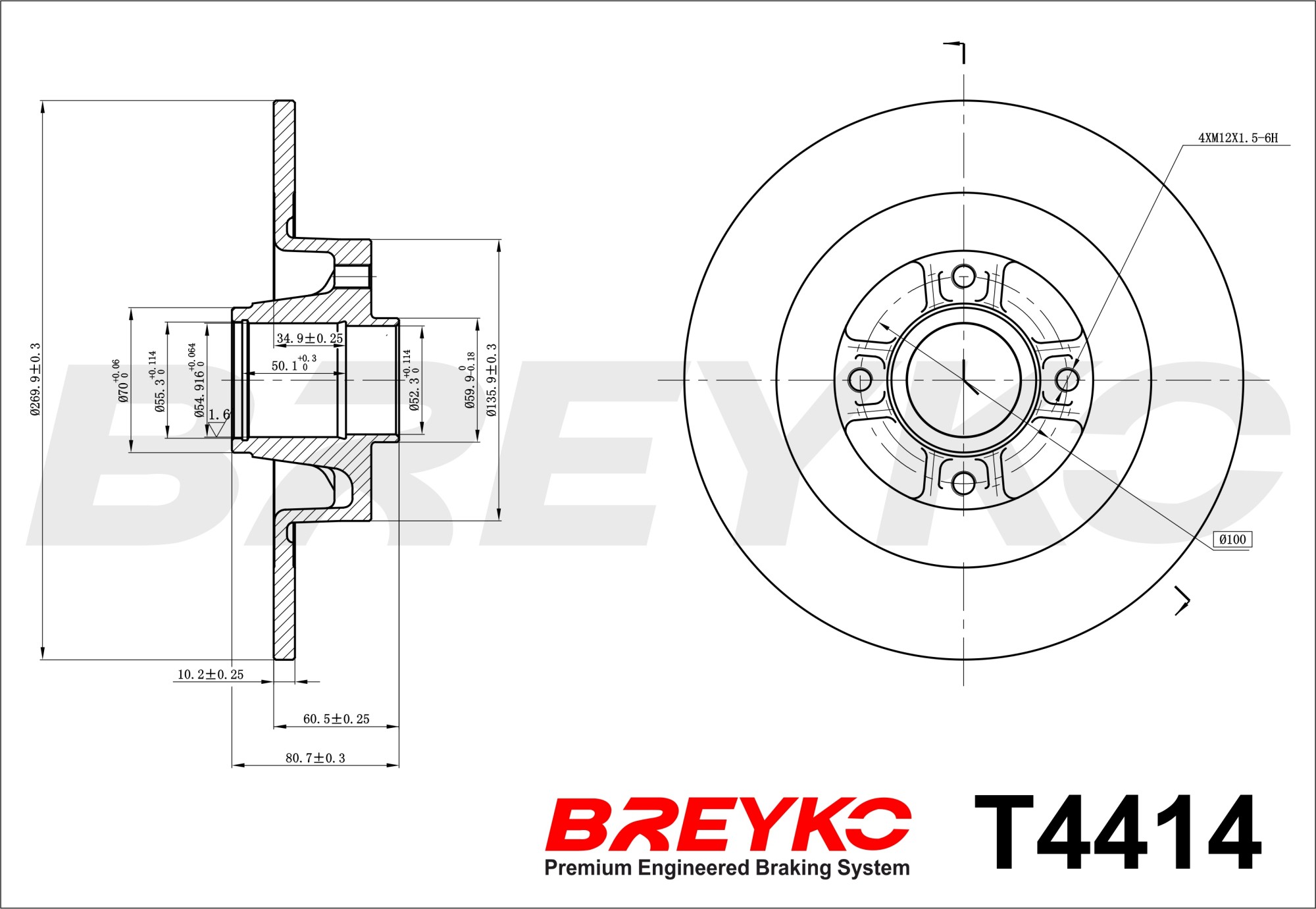 DAVID VASCO T4414 BREYKO Brake Disc