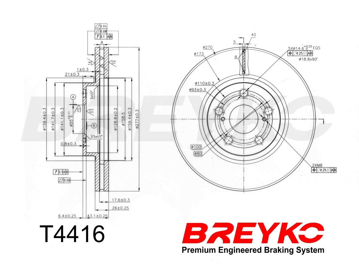 DAVID VASCO T4416 BREYKO Brake Disc