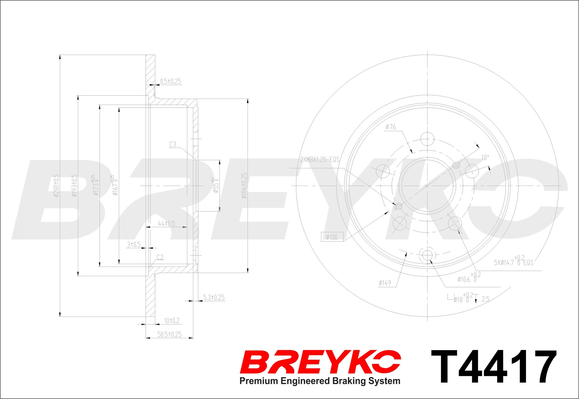 DAVID VASCO T4417 BREYKO Brake Disc