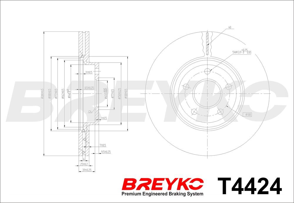 DAVID VASCO T4424 BREYKO Brake Disc