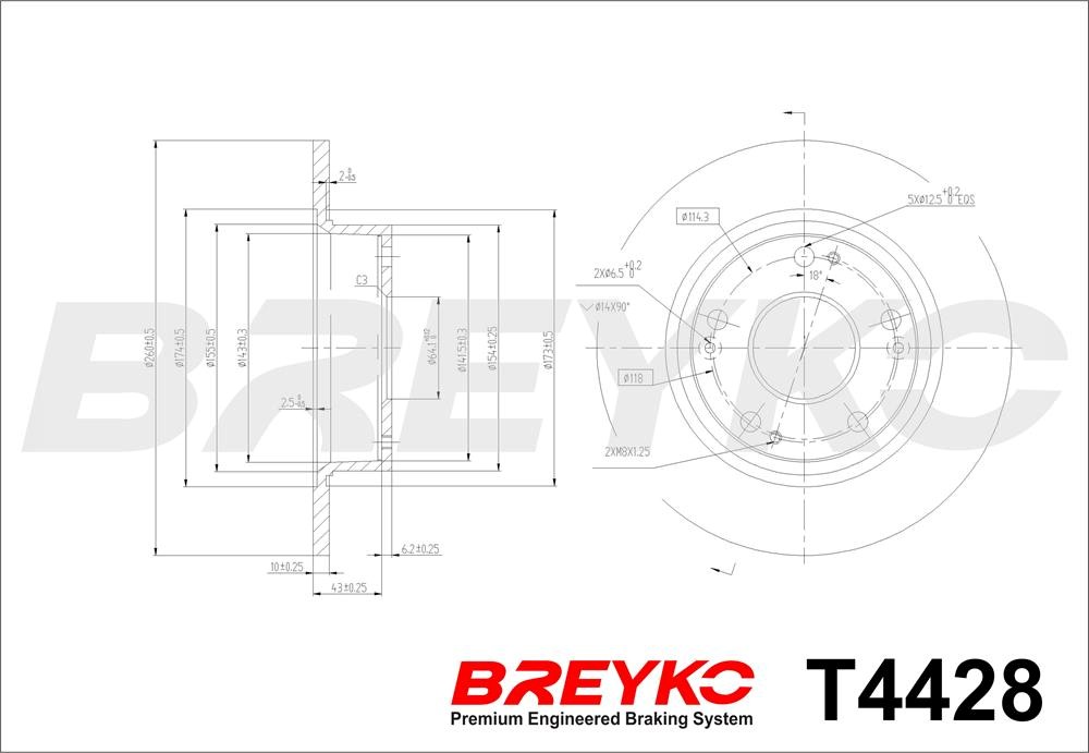 DAVID VASCO T4428 BREYKO Brake Disc