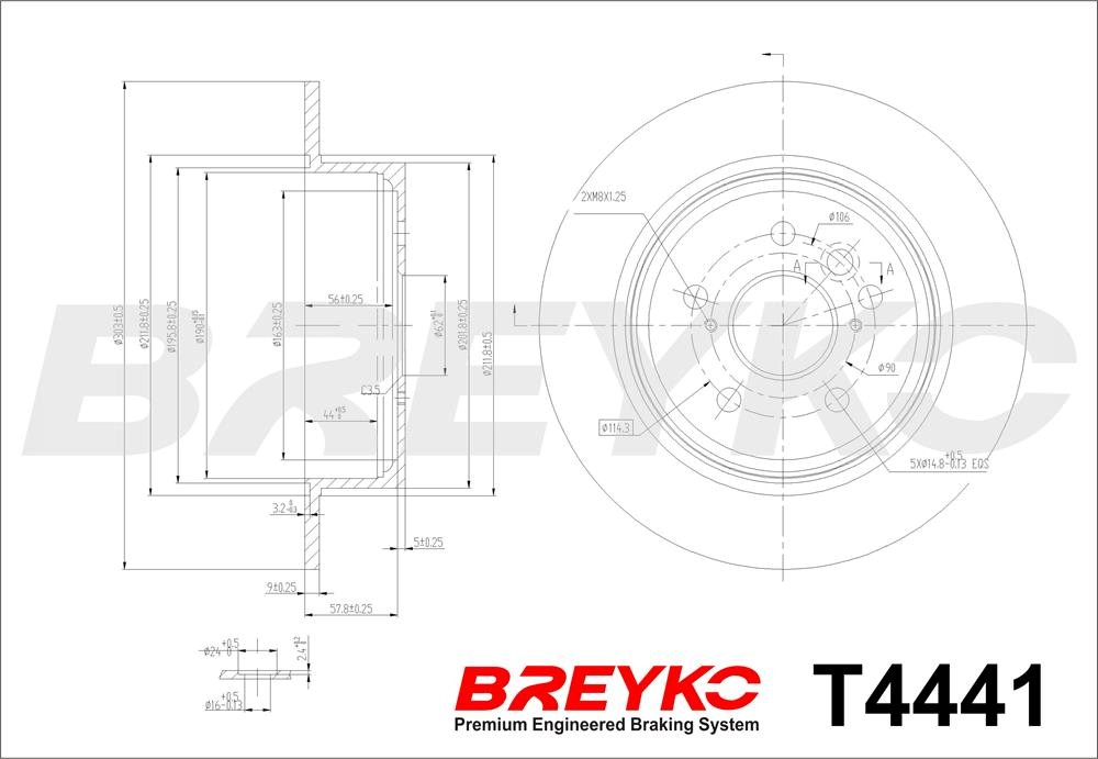 DAVID VASCO T4441 BREYKO Brake Disc