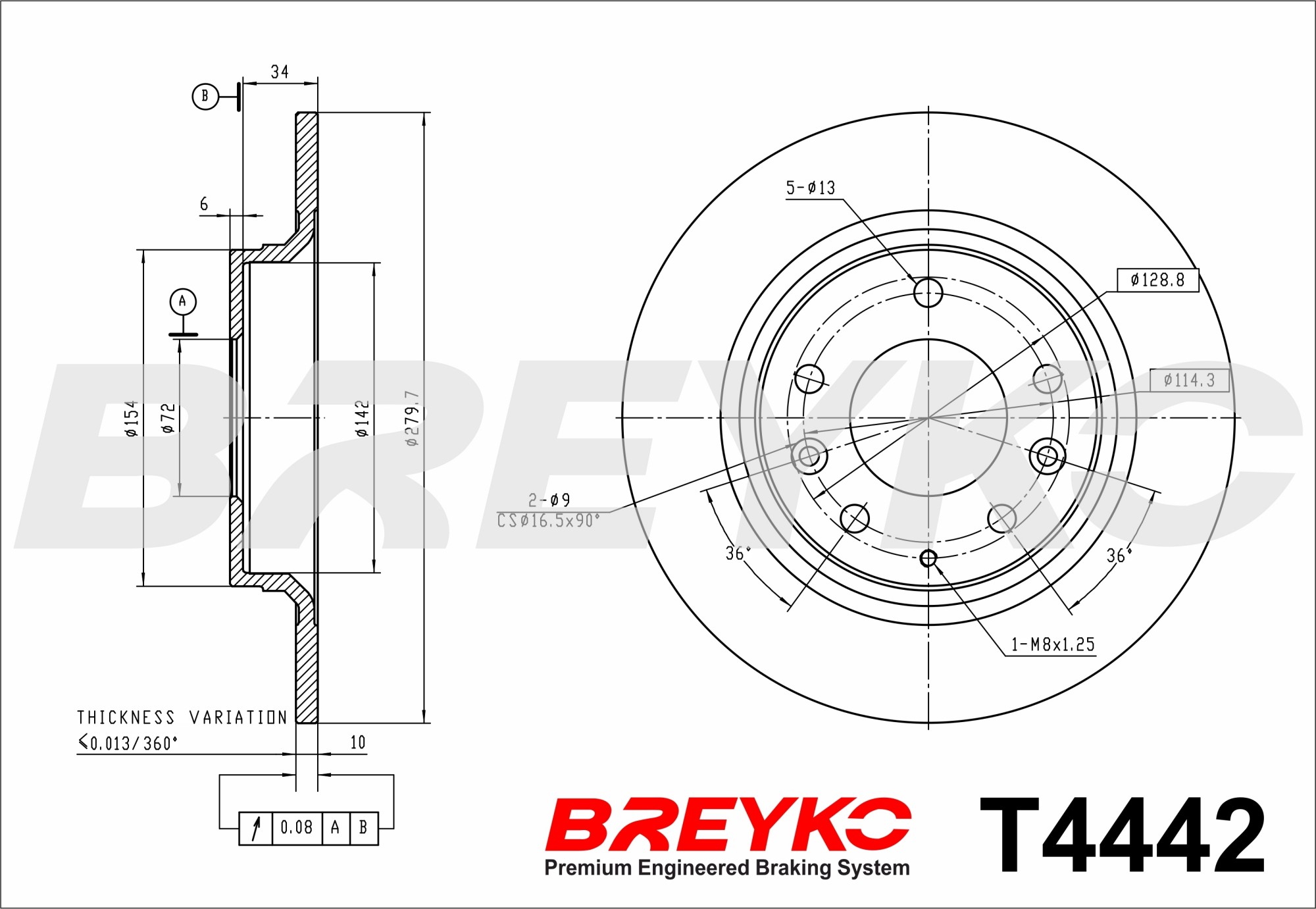 DAVID VASCO T4442 BREYKO Brake Disc