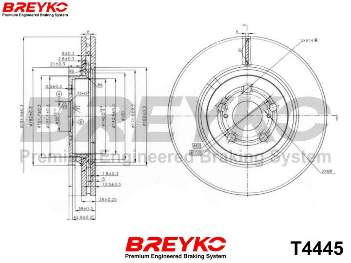 DAVID VASCO T4445 Brake Disc