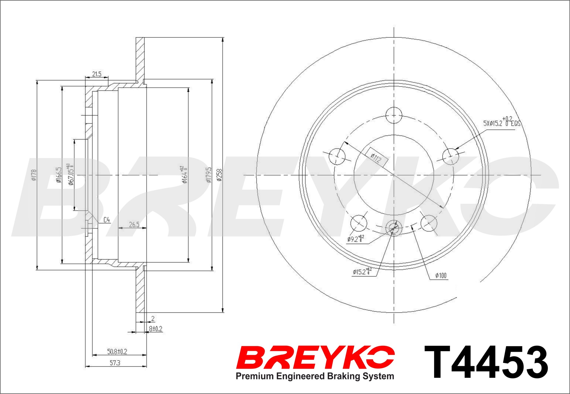 DAVID VASCO T4453 BREYKO Brake Disc