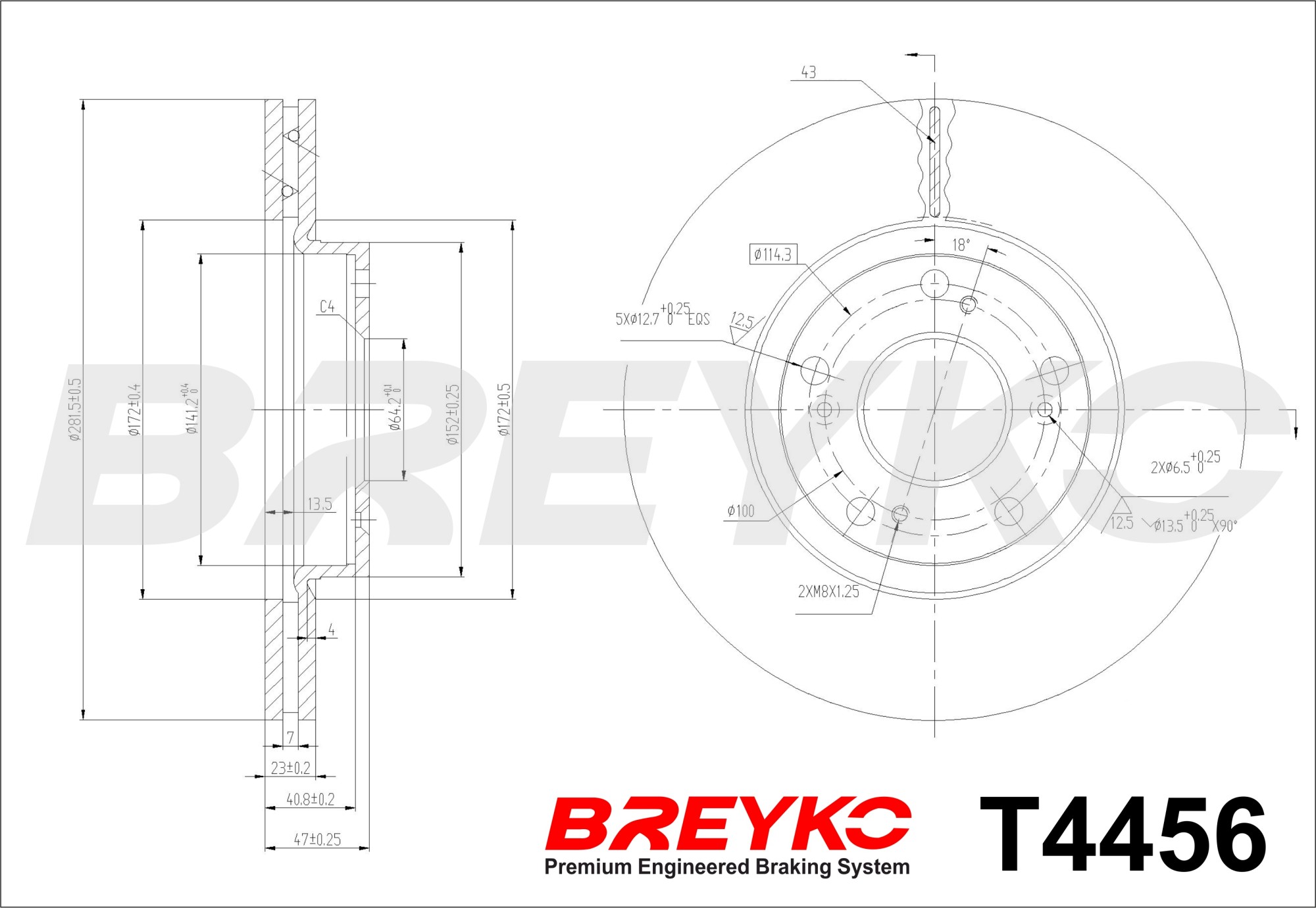 DAVID VASCO T4456 BREYKO Brake Disc