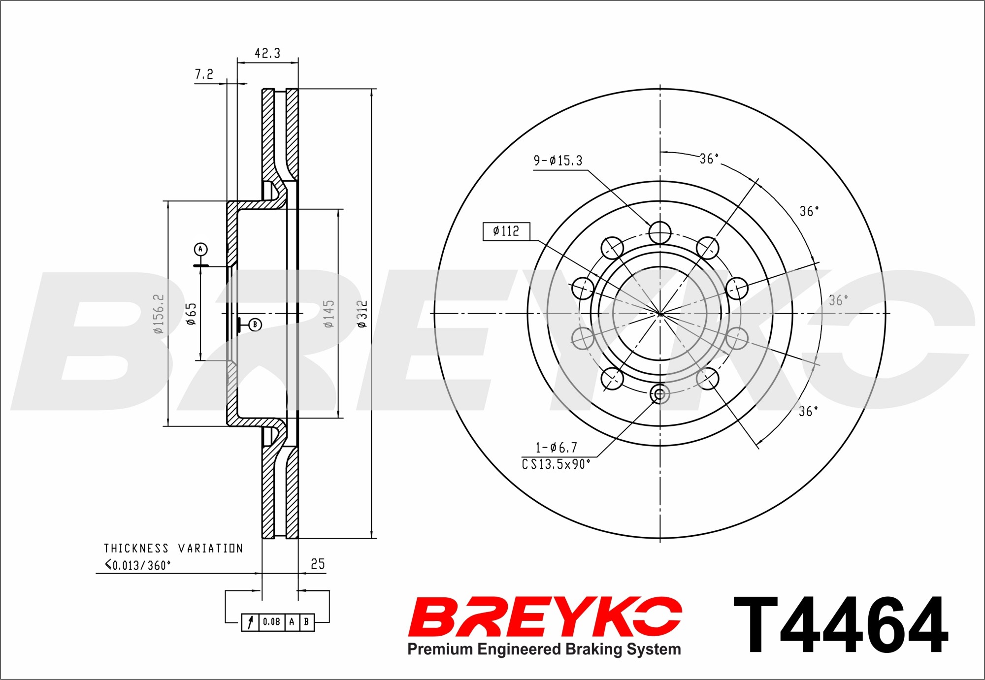 DAVID VASCO T4464 BREYKO Brake Disc