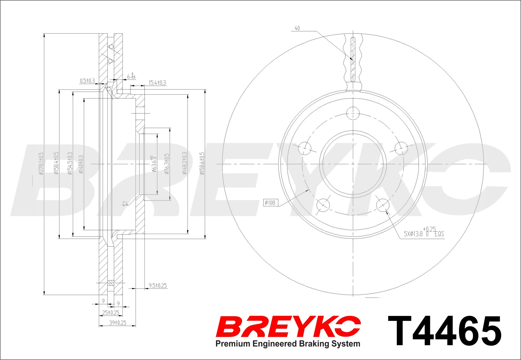 DAVID VASCO T4465 BREYKO Brake Disc