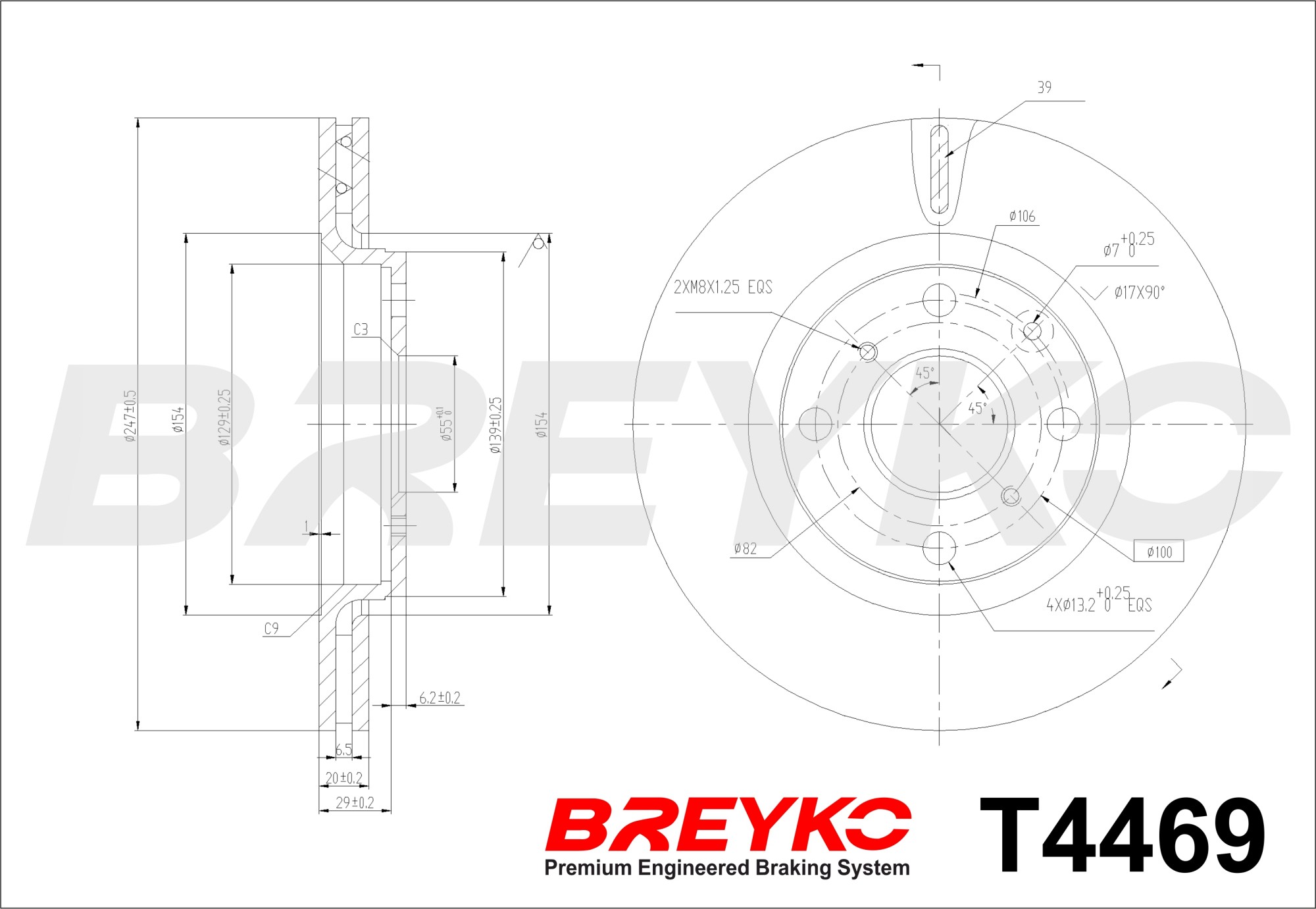 DAVID VASCO T4469 BREYKO Brake Disc