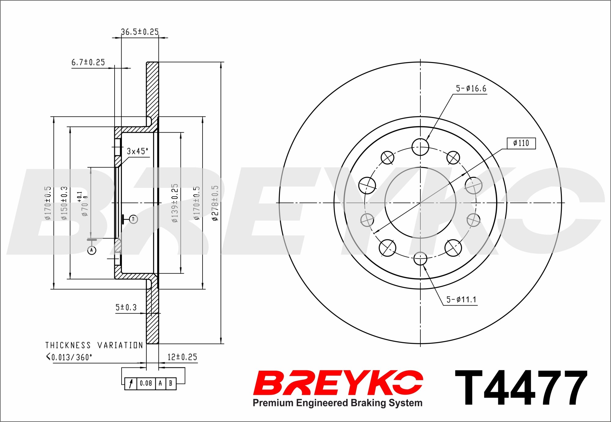 DAVID VASCO T4477 BREYKO Brake Disc