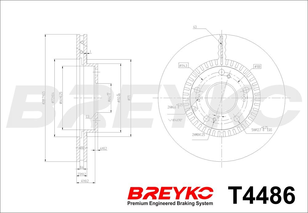 DAVID VASCO T4486 BREYKO Brake Disc
