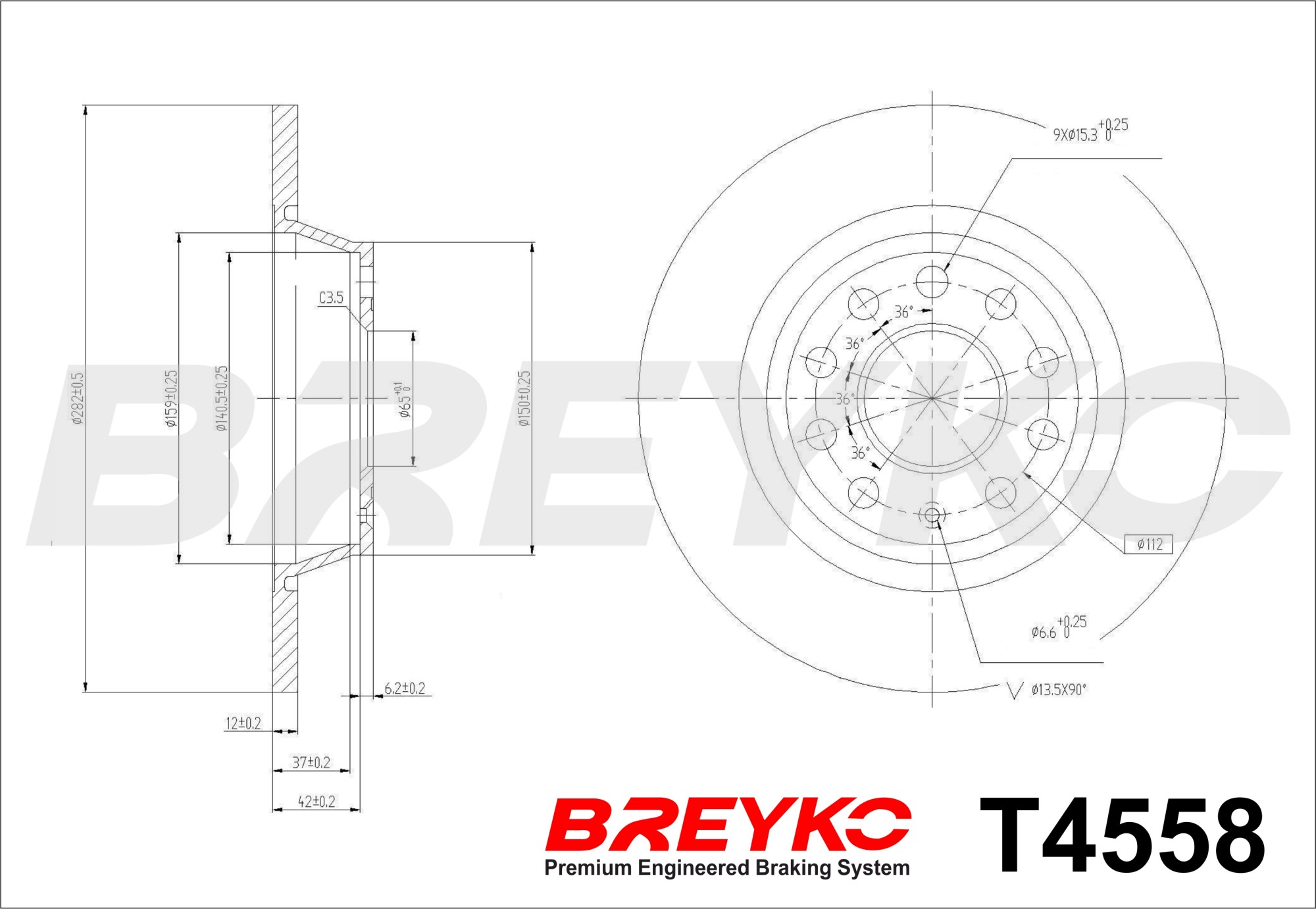DAVID VASCO T4558 BREYKO Brake Disc
