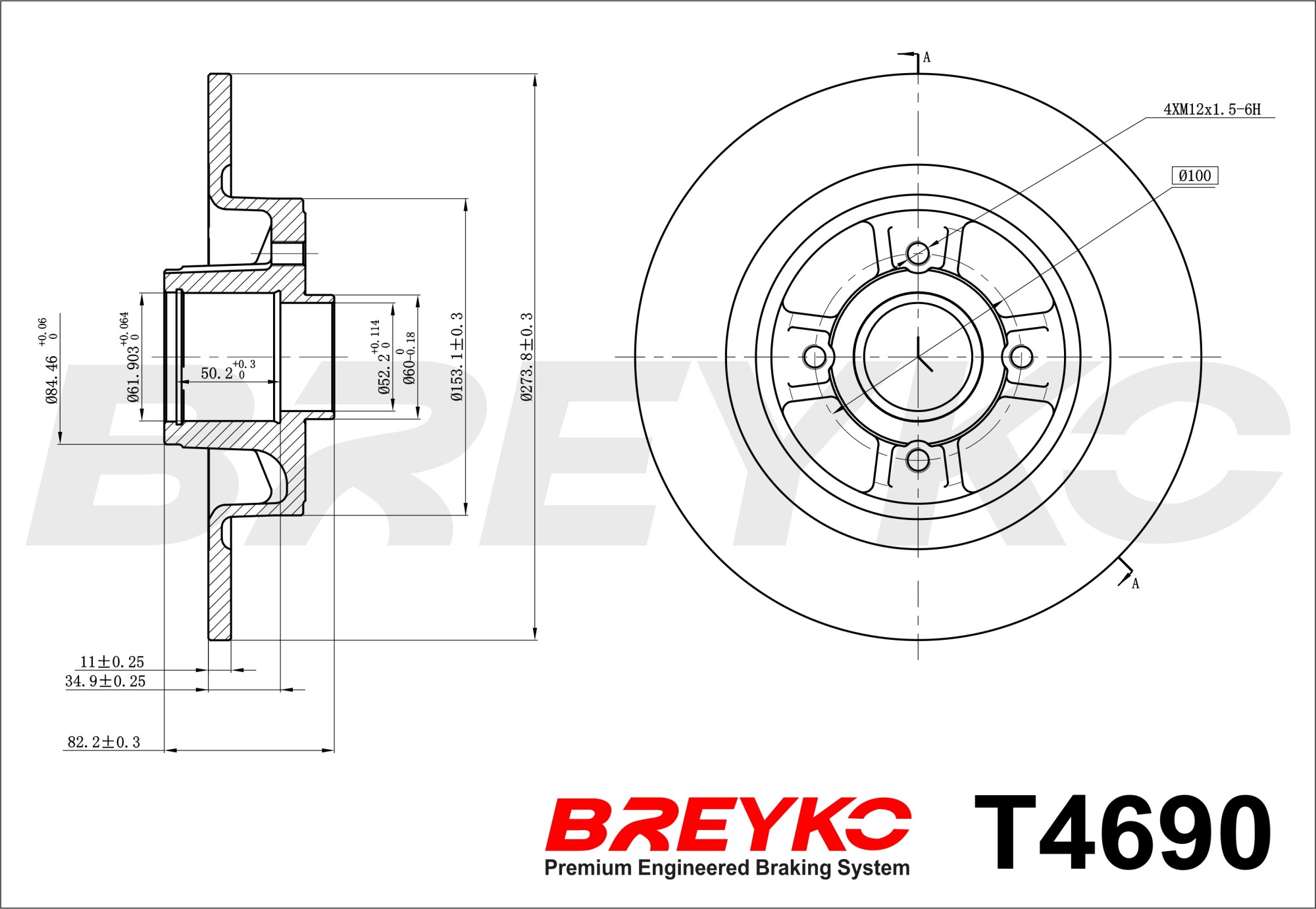 DAVID VASCO T4690 BREYKO Brake Disc