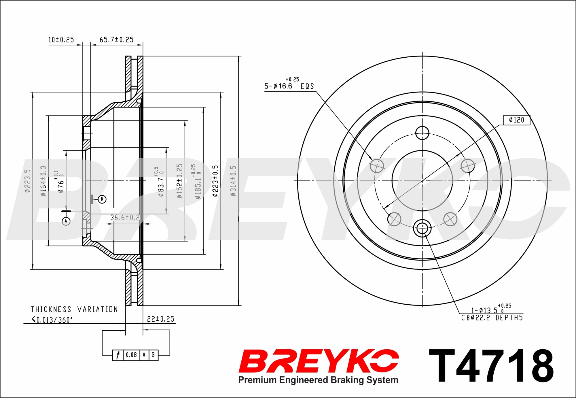 DAVID VASCO T4718 BREYKO Brake Disc
